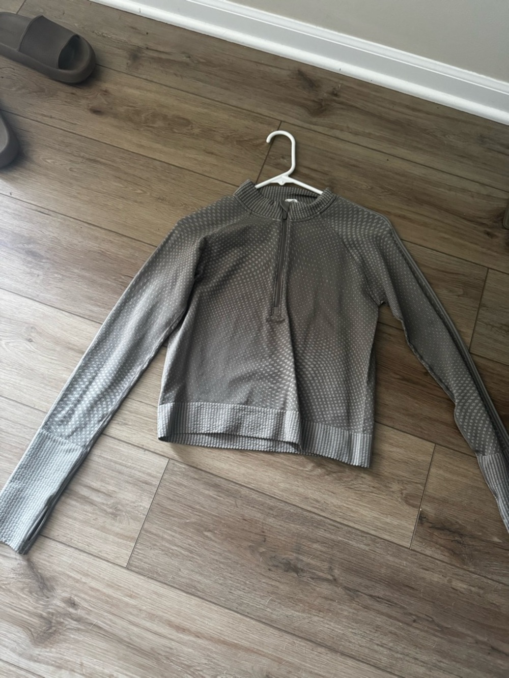 lululemon athletica Gray Textured Quarter-Zip Sweater